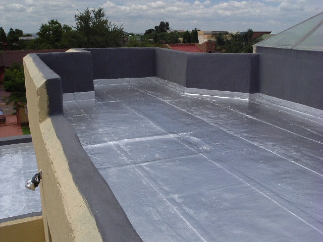 Flat cement roof After